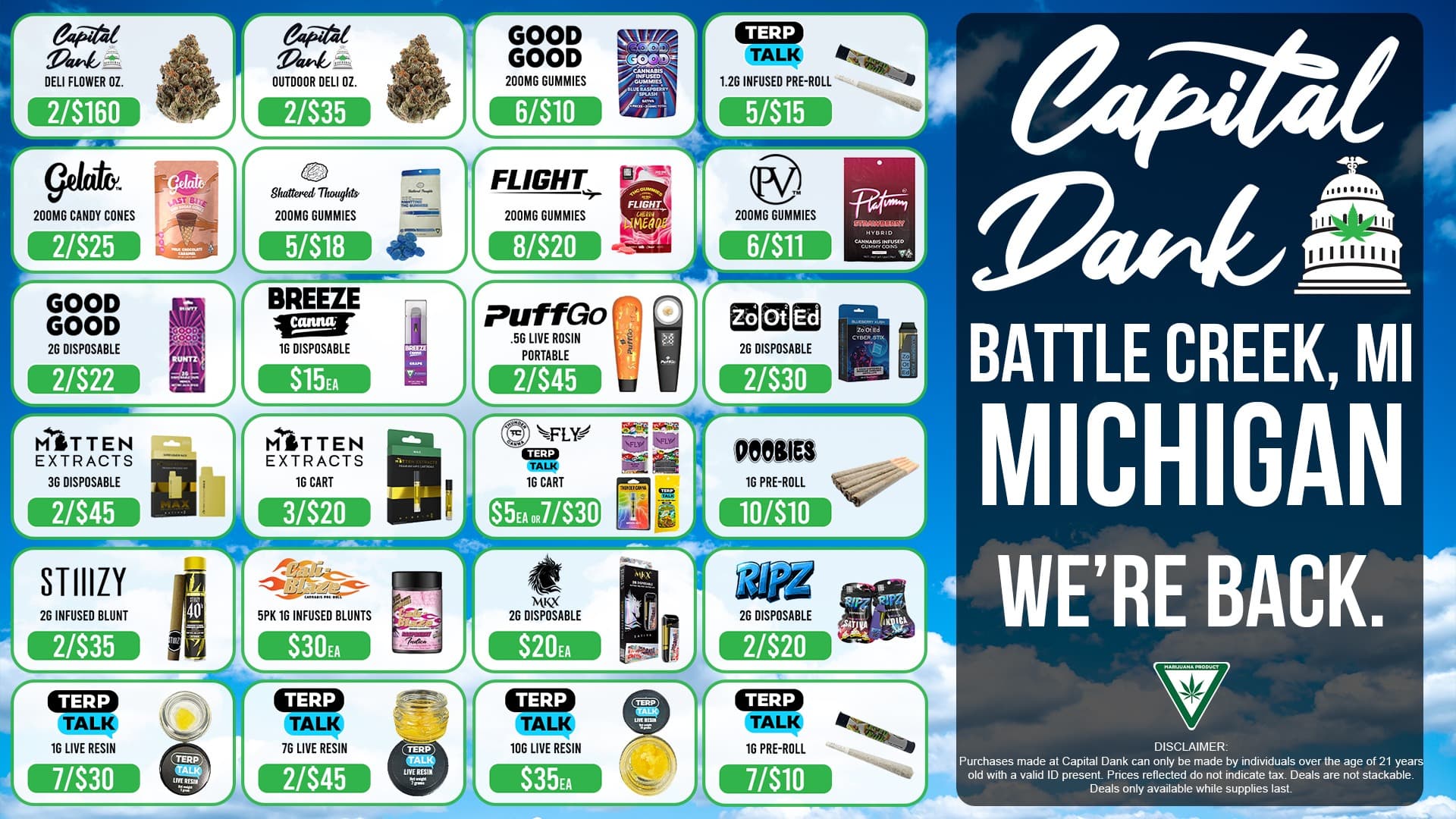 Current Michigan Capital Dank deals